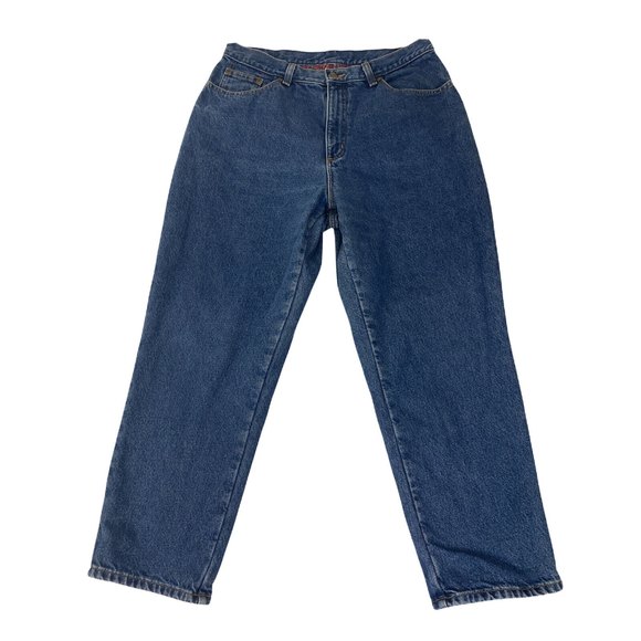 LL Bean Blue Jeans Vintage Flannel Lined Plaid Relaxed Pants Womens 16P - Picture 4 of 11